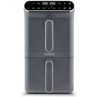 Tower T17190GRP Vortx XL Dual Stack Air Fryer w/ Digital Control Panel, Space Saving Design, 6 Preset Cooking Modes, Match Cook & Smart Finish