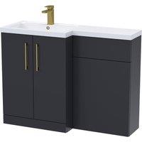 Balterley Left-Hand Vanity & WC Unit Combination, Dark Grey, 1100mm in Grey