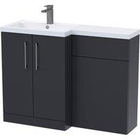 Balterley Left-Hand Vanity & WC Unit Combination, Dark Grey, 1100mm in Grey