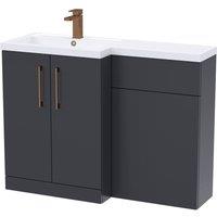 Balterley Left-Hand Vanity & WC Unit Combination, Dark Grey, 1100mm in Grey