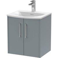 Balterley Winshill Contemporary 2 Door Wall Hung Vanity Basin Unit, 500mm in Grey