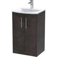 Balterley Winshill Contemporary 2 Door Floor Standing Vanity Basin Unit, 500mm in Grey