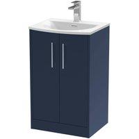 Balterley Winshill Contemporary 2 Door Vanity Basin Unit, Dark Blue, 500mm in Blue