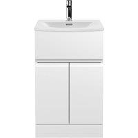 Balterley Mavesyn 2 Door 1 Drawer Vanity Basin Unit, Satin White, 500mm in White