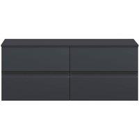 Balterley Mavesyn Contemporary 4 Drawer Wall Hung Vanity Unit, Dark Grey, 1205mm in Grey