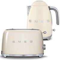 Smeg KLF03, TSF01 Kettle & 2 Slice Toaster Set in Cream