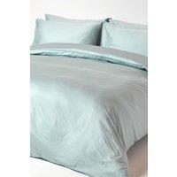 Homescapes Sateen Cotton Duvet Cover Set 400 TC in Duck Egg Blue | Size: King