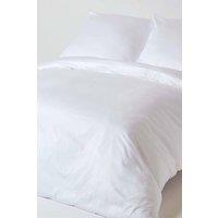Homescapes Continental Sateen Cotton Duvet Cover Set 400 TC in White | Size: EU King