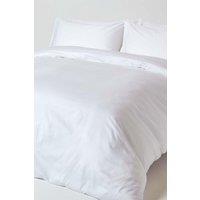 Homescapes Sateen Cotton Duvet Cover Set 400 TC in White | Size: King