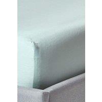 Homescapes Sateen Cotton Fitted Sheet 12 inch 400 Thread Count in Duck Egg Blue | Size: King Fitted