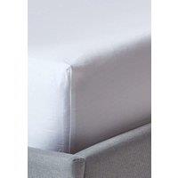 Homescapes Sateen Cotton Fitted Sheet 12 inch 400 Thread Count in White | Size: King Fitted