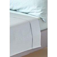 Homescapes Sateen Cotton Flat Sheet 400 TC in Duck Egg Blue | Size: King Flat