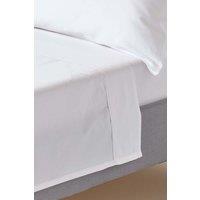 Homescapes Sateen Cotton Flat Sheet 400 TC in White | Size: Double Flat