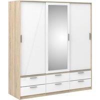 Furniture To Go Line Wardrobe 3 Doors 6 Drawers in Light Oak