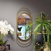Madison & Mayfair Timeless Antique Gold Oval Metal Mirror