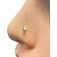 Raina Jewels 18ct White/Yellow Gold Diamond Bezel Children's Earrings 0.04ct Child friendly in White