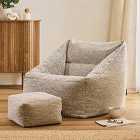 icon Natalia Woven Armchair & Footstool Bean Bag, Natural