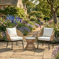 Rosewood & Stone Home Sissinghurst - 3 Piece Patio Set in Cream on Natural