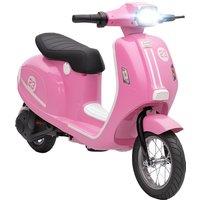 AIYAPLAY 24V Battery Powered Ride on Motorcycle with Manual Throttle in Pink