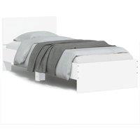 Berkfield Home Bed Frame with Headboard White 90x190 cm Single Engineered wood