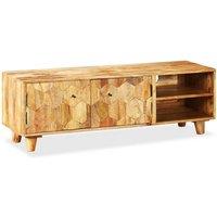 Berkfield Home TV Cabinet Solid Mango Wood 118x35x40 cm in Brown | Size: 118 x 35 x 40 cm