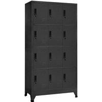 Berkfield Home Locker Cabinet Anthracite 90x45x180 cm Steel in Charcoal | Size: 90 x 45 x 180 cm