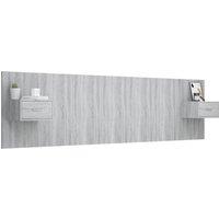 Berkfield Home Classic Bed Headboard with Cabinets Grey Sonoma Engineered Wood