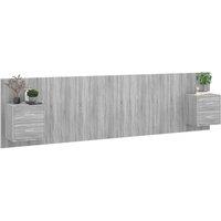 Berkfield Home Classic Bed Headboard with Cabinets Grey Sonoma Engineered Wood