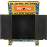 Berkfield Home Hand Painted Sideboard 54x30x74 cm Solid Wood Mango | Size: 54 x 30 x 74 cm