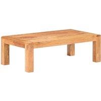 Berkfield Home Coffee Table 110x60x35 cm Solid Acacia Wood in Honey Finish in White | Size: 110 x 60 x 35 cm