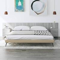 Berkfield Home Bed Headboard with Cabinets Grey Sonoma Engineered Wood