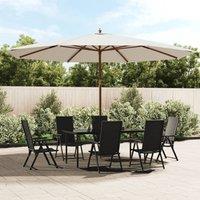 Berkfield Home Garden Parasol with Wooden Pole Sand 400x273 cm in White