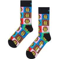 Happy Socks Men's Marvel Iron Man Novelty Socks | Gift Idea in Black | Size: 6-11