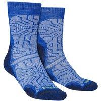 Bridgedale Men's Hiking Ultralight T2 Merino Wool Performance Crew Socks in Blue | Size: 12-14
