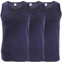 Floso Men's Interlock Single Vest (Pack Of 3) in Navy | Size: Large