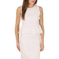 Cutie London Women's Shoulder Panel Peplum Top in White | Size: 14