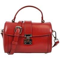 House of Leather Women's Mini Glazed Leather Handbag HOL2613 in Red | Size: Small