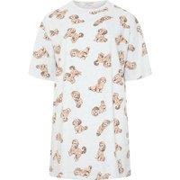Yours Women's Puppy Print Sleep T-Shirt in Light Grey | Size: 30-32