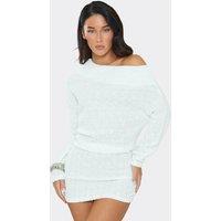 EGO Women's Long Sleeve Textured Mini Dress in Baby Blue | Size: Small