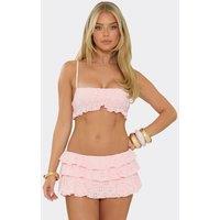 EGO Women's Strappy Straight Neck Ruched Bralet in Light Pink | Size: 10