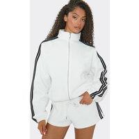 EGO Women's Long Sleeve Zip High Neck Jacket in White | Size: 10
