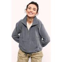 Tommy Life Women's Oversized Half-zip Plush Sweatshirt in Grey | Size: 2XL