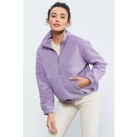 Tommy Life Women's Oversized Half-zip Plush Sweatshirt in Lilac | Size: 2XL