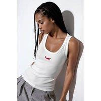 Busem Women's Embroidered Knit Camisole Top in White | Size: Large