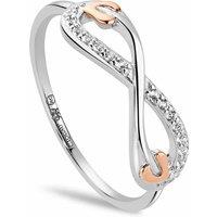 Clogau Women's Tree of Life Sterling Silver Infinity Ring with Topaz in Metallics | Size: Q