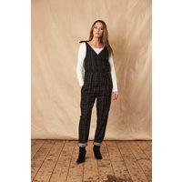 Nomads Clothing Women's Cotton Double Check Jumpsuit in Black | Size: 10