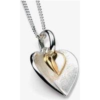 T.H.Baker Women's Sterling Silver Two-Tone Double Heart Necklace P3791 N2326 | Size: Adjustable