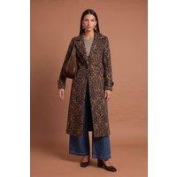 Urban Bliss Women's Petite Leopard Formal Coat in Brown | Size: 16