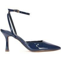 XY London Women's 'Tori' Pointed Toe Stiletto Heels With Ankle Strap in Navy | Size: 8