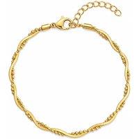 Spero London Women's Bead Chain Twisted Sterling Silver Bracelet in Gold